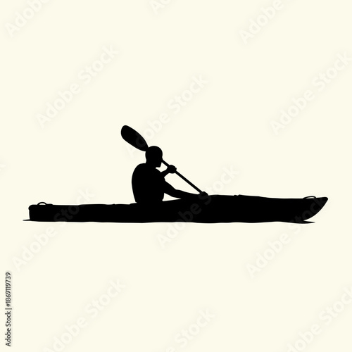 Kayak Paddler Silhouette Icon