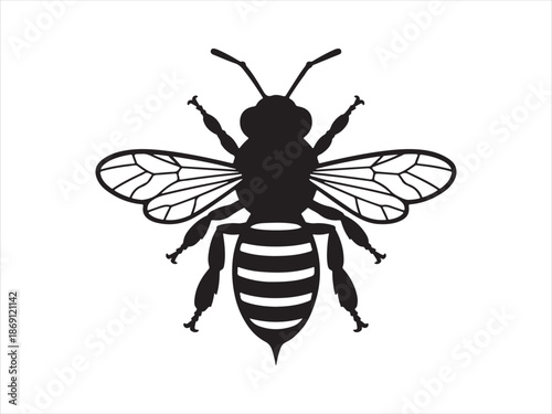 Bee icon. Honey bee vector, bee silhouette vector illustration 
