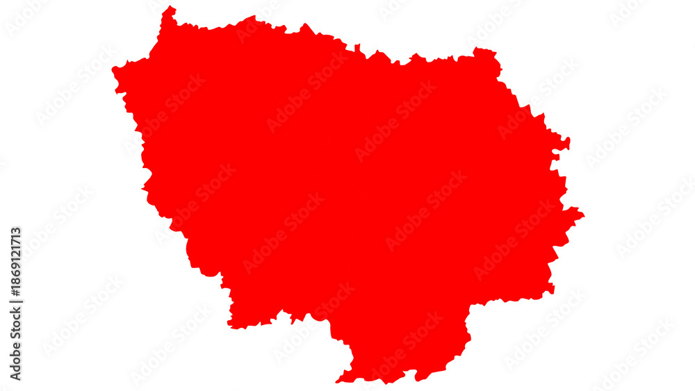 Fototapeta premium map of Ile de France region