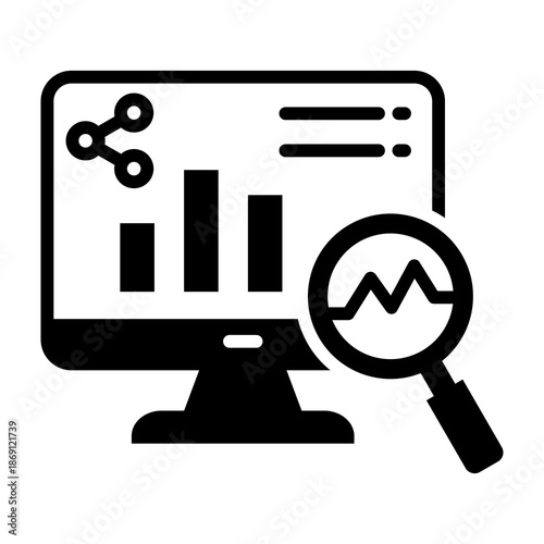 Monitoring System Icon Mixed Style Vector Illustration