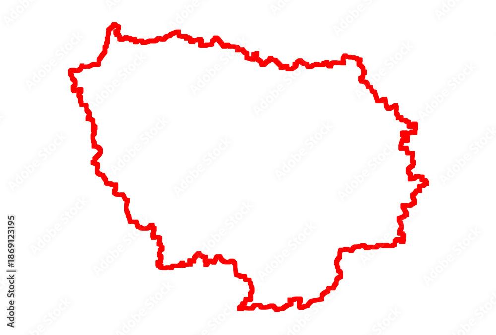 Obraz premium hard outline map of Ile de France
