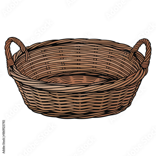 wicker basket isolated on white