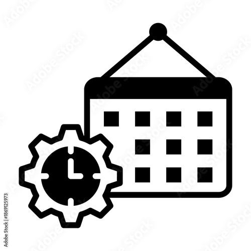 Schedule Icon Mixed Style Vector Illustration