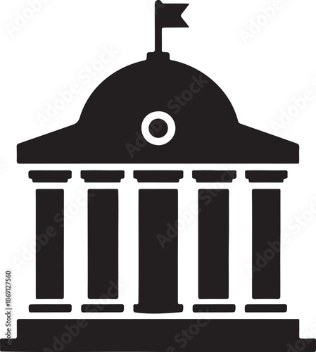 Government Building Courthouse Icon Vector