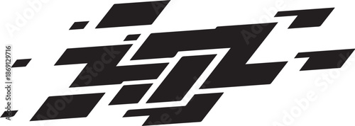 Abstract Black and White Geometric Shape Design Element