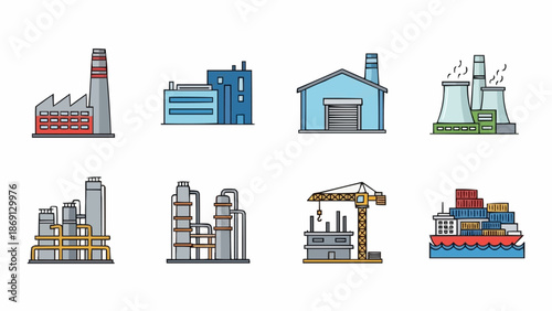 Collection of Industrial Factory Buildings and Structures.