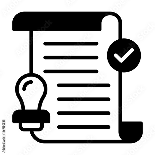 Legal Paper Icon Mixed Style Vector Illustration