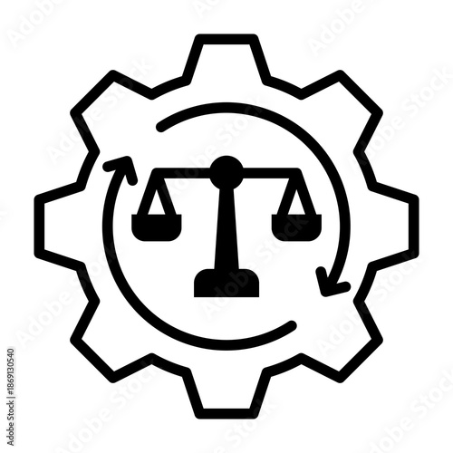 Legal Process Icon Mixed Style Vector Illustration