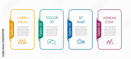 Infographic with icons, headings, and text blocks, design for business, presentation, or data visualization. Vector illustration.