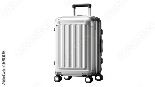 Wallpaper Mural Silver hardshell suitcase, modern luggage for travel, business trip, vacation, baggage, transit, journey with transparent background Torontodigital.ca