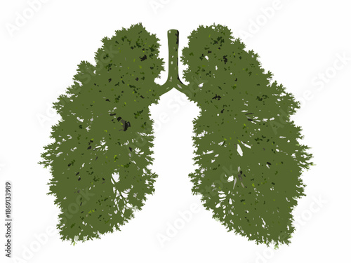 Lungs shaped like foliage a creative illustration of respiratory health and nature
