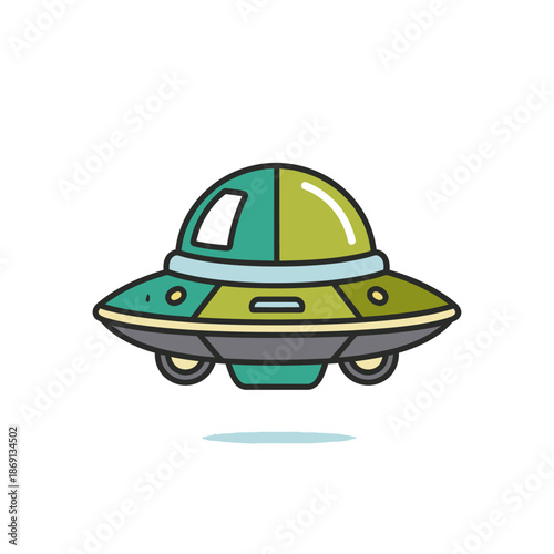 Cartoon UFO Flying Saucer Illustration
