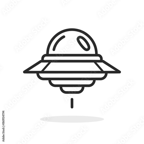 Simple Line Art UFO Icon