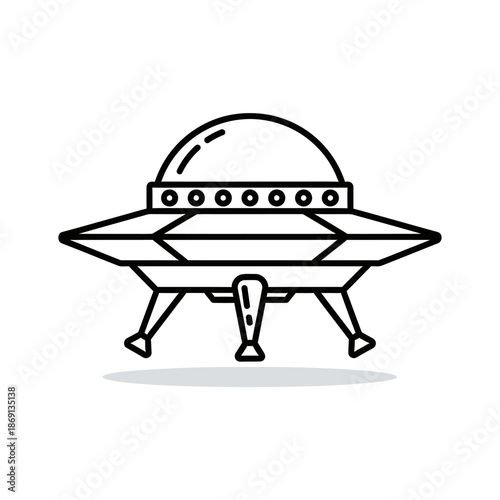 UFO Flying Saucer Icon Vector Graphic