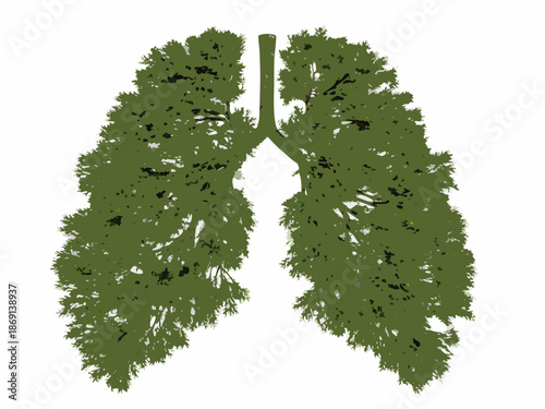 Lungs shaped like trees symbolizing breath and the environment s importance