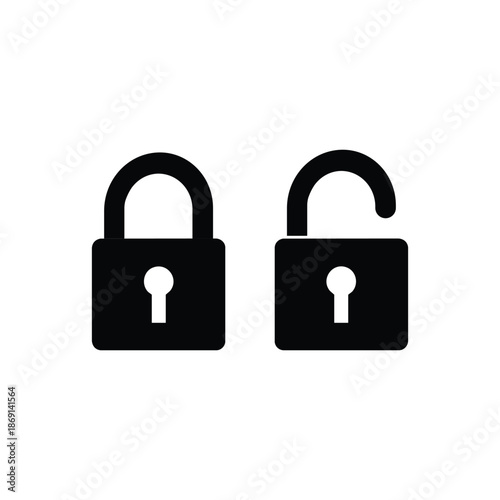 A visual depiction of a closed and an open padlock side by side
