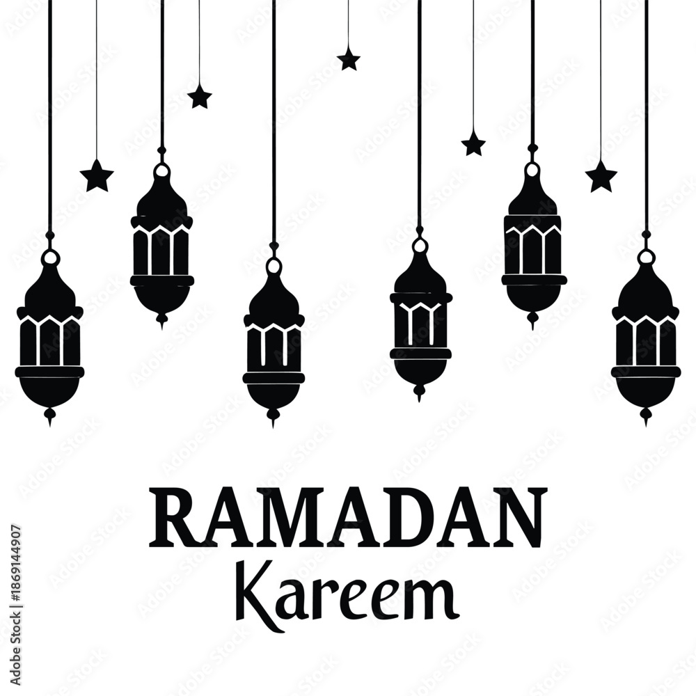 Obraz premium ramadan kareem hanging lights