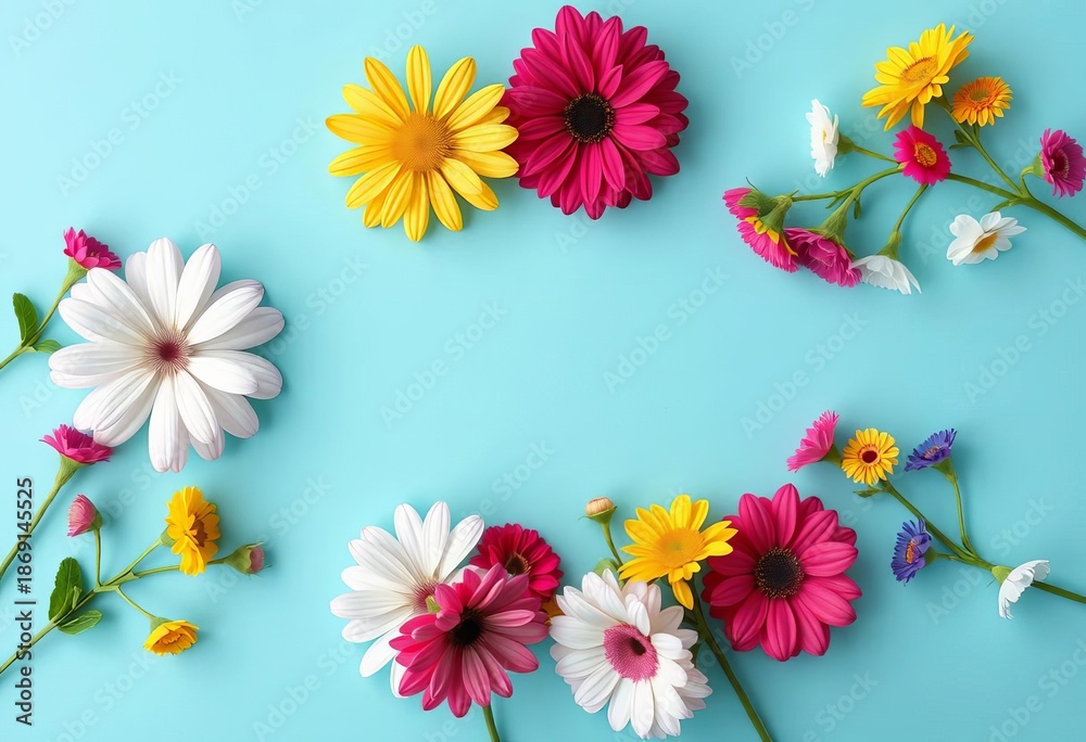 Fototapeta premium Vibrant birth month flowers arranged as directional arrows, design, November