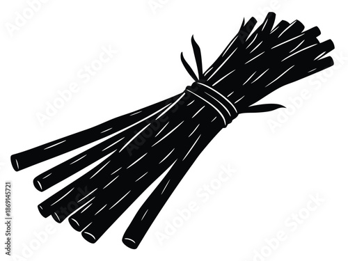 sugarcane bundle vector on white background