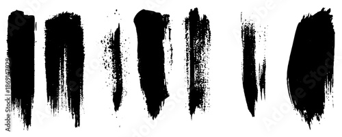 Bold Black Brush Stroke Collection. Grunge Brush Stroke Texture Pack