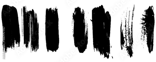 Artistic Ink Stroke Texture Set. Grunge Brush Stroke Texture Pack. Vector Collection.