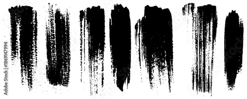 Black Grunge Brush Stroke Collection. Grunge Brush Stroke Texture Pack. Vector Collection.