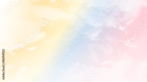 Pink sky with white clouds. sun and cloud background with a pastel color