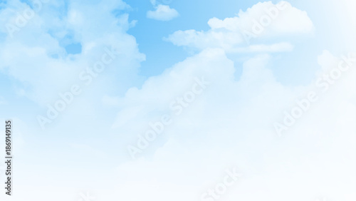 Background with clouds on blue sky. Abstract blurred beautiful soft cloud background. Vector background. 