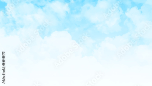 Background with clouds on blue sky. Abstract blurred beautiful soft cloud background. Vector design.