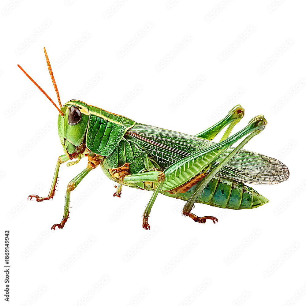 Fototapeta premium green grasshopper on transparent