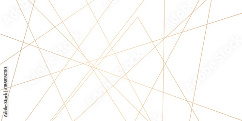 Luxury banner golden geometric lines overlap design. Golden Seamless random chaotic lines on transparent background.
