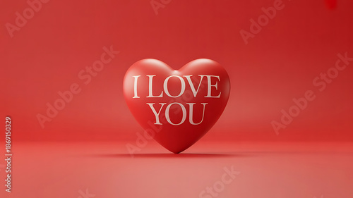 The classic symbol of love, a radiant red heart expressing the profound words 'i love you'