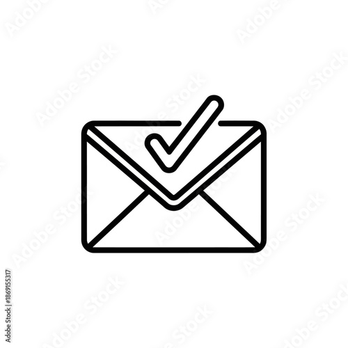 Clean Inbox with Email Checkmark Icon for Digital Communication Concept