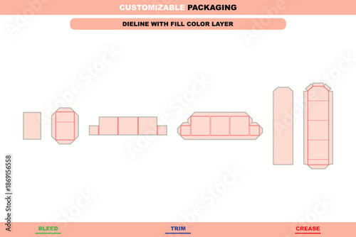 Luxury gift rigid box dieline with custom dimensions engineered for high end folding accuracy refined presentation and professional packaging structure design