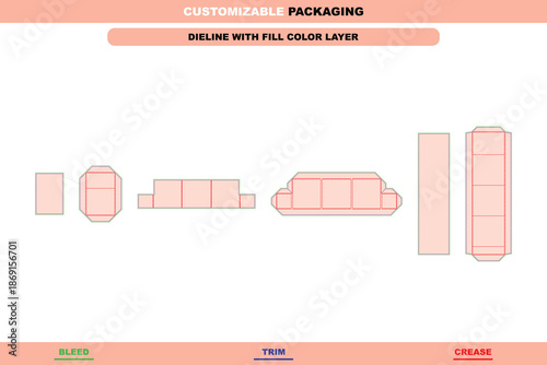 Luxury rigid box dieline with custom dimensions created for high end folding accuracy premium packaging presentation and refined professional box layout design