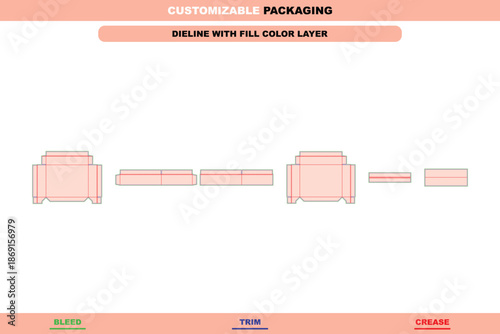 Premium rigid box dieline with custom sizing developed for elegant packaging presentation precise folding accuracy and professional luxury box layout design