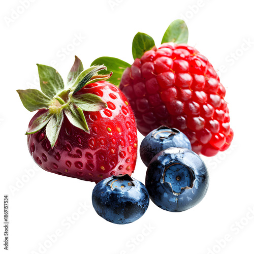 blueberries and raspberries
