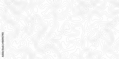 Minimal seamless area vector topo paper lines. Topographic contour lines grid map pattern design. Geographic mountain relief texture background.