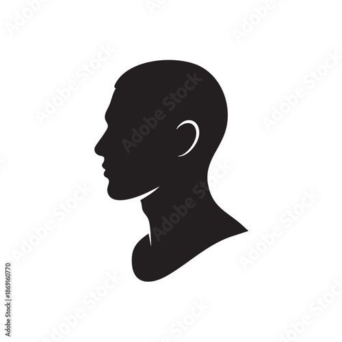 Minimalist profile silhouette of a man with a short buzz cut, showcasing a clean, simple, and masculine aesthetic.