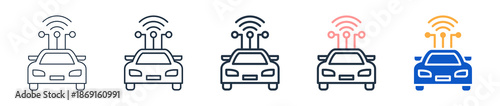 Smart Car different style icons set vector illustration. 