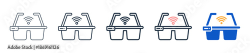 Smart Glasses different style icons set vector illustration. 