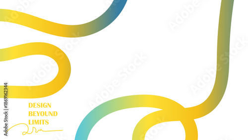 Gradient lines and geometric loops create a lively abstract pattern. Tech layout, playful poster or colorful kid friendly art. Vector illustration