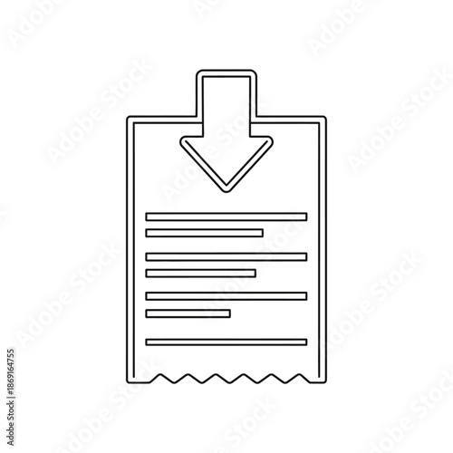 Close-up of a Downloaded Document with Arrow Icon, Modern Digital File Representation