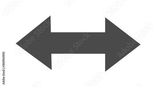 Dark Gray Horizontal Double Arrow Icon Isolated on Transparent Background