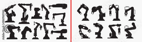 construction tool illustration, industrial machinery icons, building equipment vector, work tools silhouettes, mechanical arm drawings, engineering clipart set, factory tools illustration, hardware gr