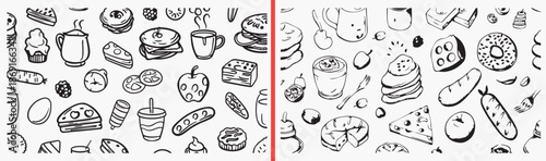 coffee illustration doodles, beverage sketch icons, tea coffee cups, drink line art set, cafe menu illustration, hot drink drawings, beverage clipart bundle, coffee shop graphic elements, drink illust