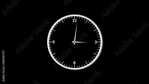 Digital and analog clock 24 hours watch timer animated beautiful color clock animation. 