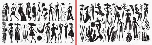 fashion women silhouettes, female pose illustration, stylish woman vector, fashion model figures, runway pose silhouettes, women character set, modern fashion art, female outline drawing, fashion clip