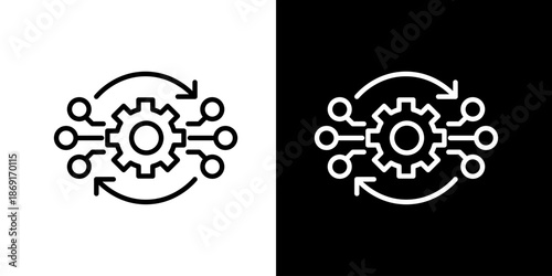 Streamlining processes with efficient automation and operational workflow icons
