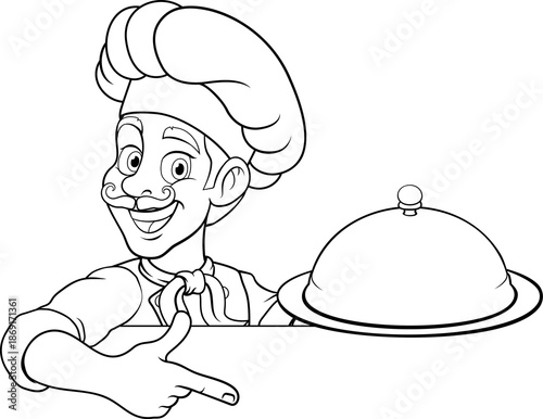A chef, cook or baker carto...